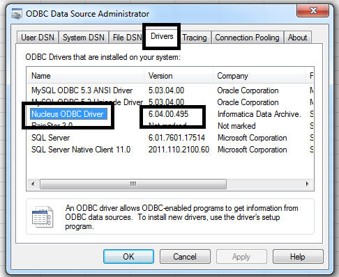 Microsoft odbc driver versions